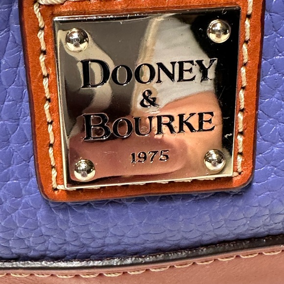 Dooney & Bourke Pebble Grain Zip Zip Satchel Shoulder Tote Bag in Purple/Brown - Picture 6 of 11